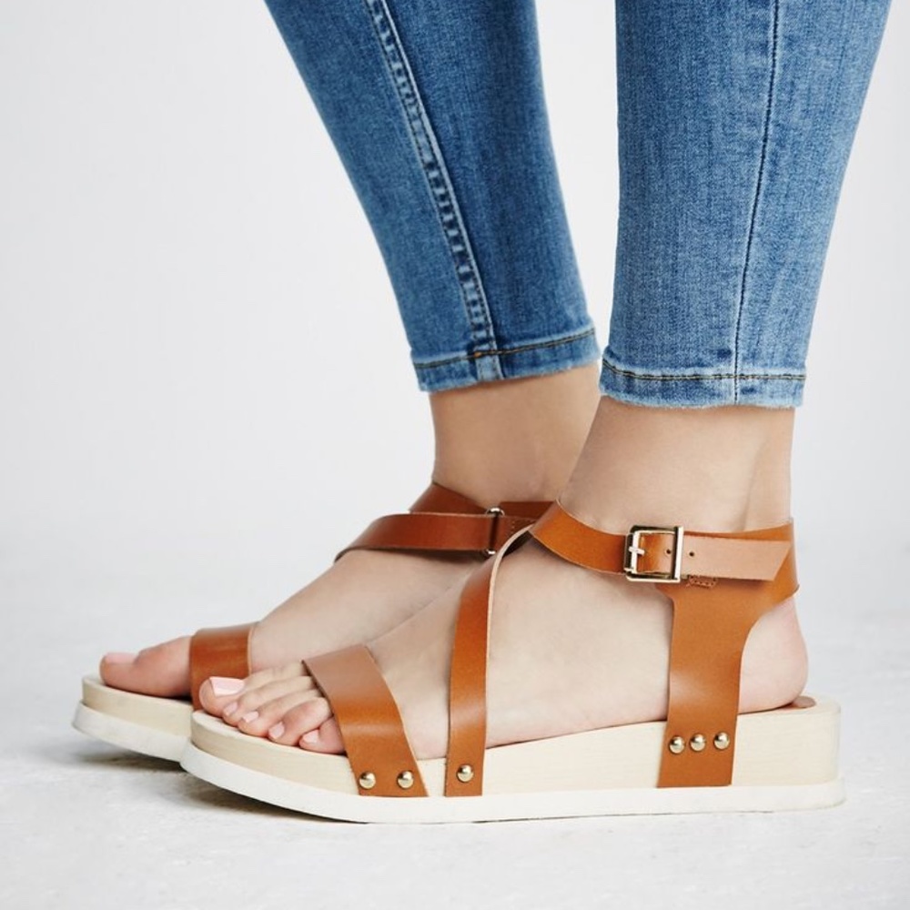 Free People Sundown wooden platform sandal